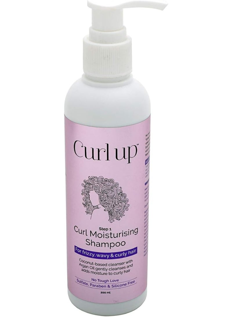 Curl Moisturising Shampoo For Dry Frizzy, Wavy & Curly Hair Sulphate Paraben And Silicone Free - 200 ml